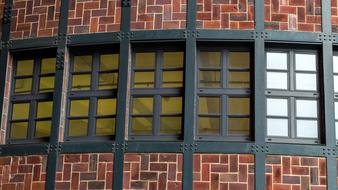 windows with bricks offiice