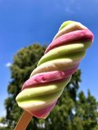 sweet colored swirled ice cream
