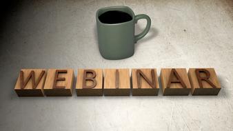 Webinar Education Training letters and cup