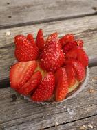 Sliced sweet strawberries in a plate