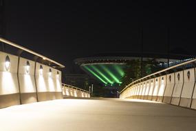 stadium with colored lights