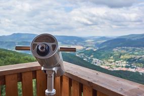 binoculars village landscape