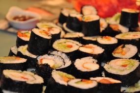 delicious fish rolls with vegetables