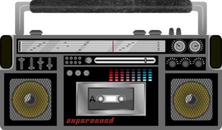 radio cassette retro drawing