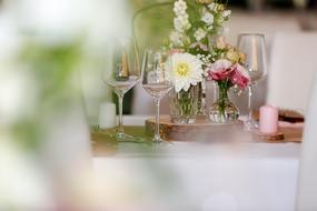 wedding table glasses Decoration