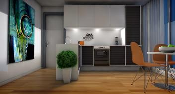 cozy room kitchen modern