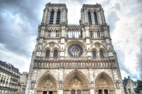 old paris building against the clouds