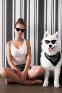 Girl Dog Glasses