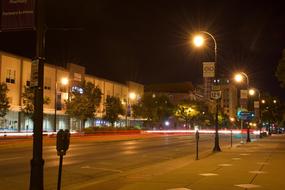 night street with a road