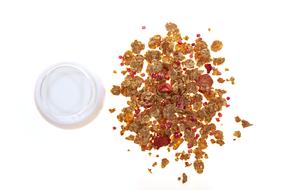 sweet granola with strawberries
