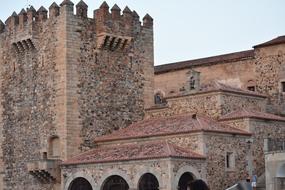 red castle with white clouds