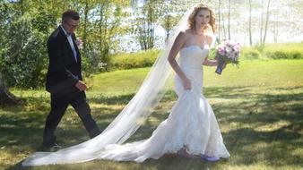 wedding is a beautiful couple.