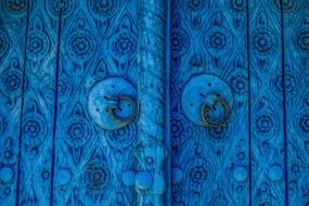 blue locking doors