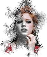 girl woman portrait young ink