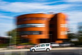 fast car on an orange background