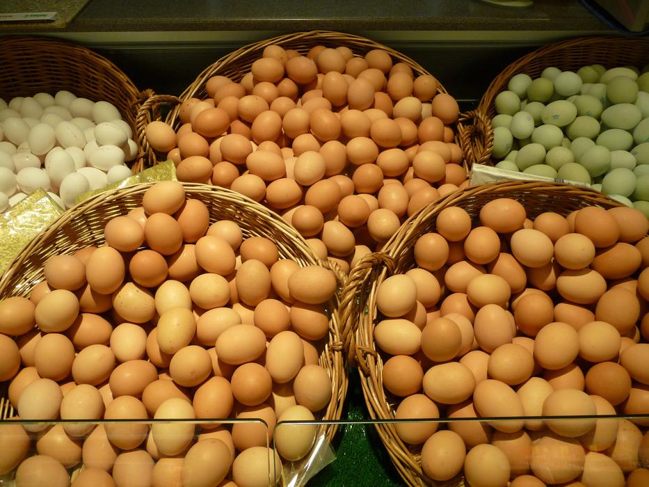 selling eggs in the supermarket