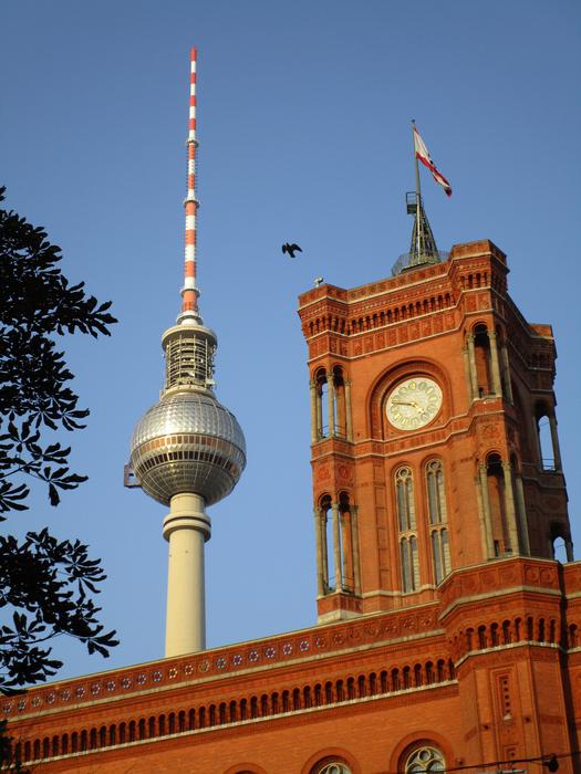 Tv Tower Red Town Hall Clock