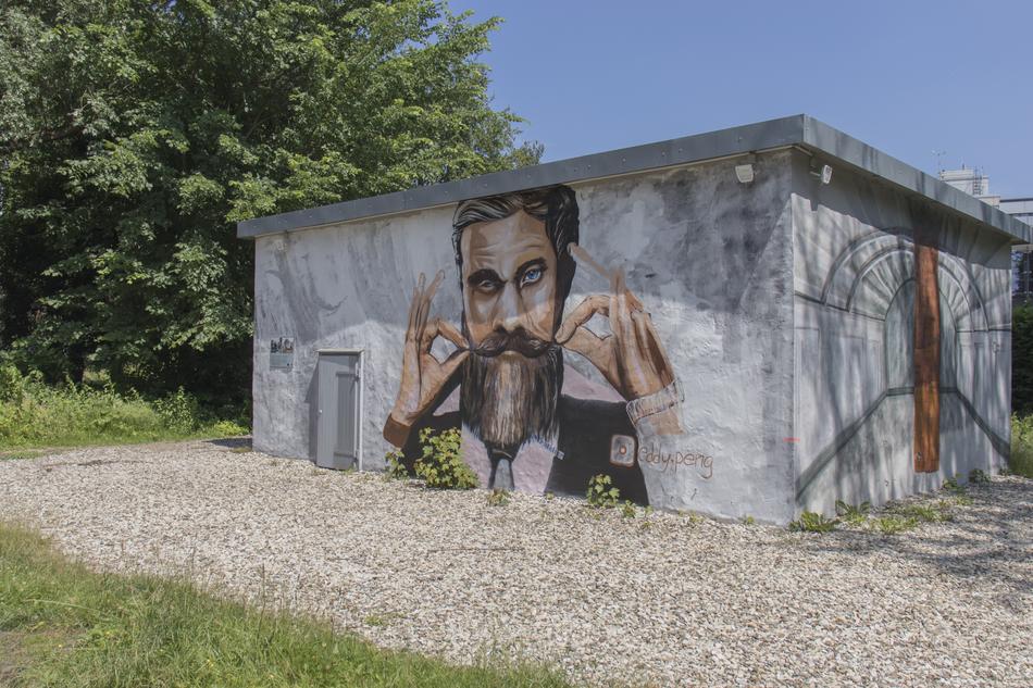 graffiti on the wall of the house portrait
