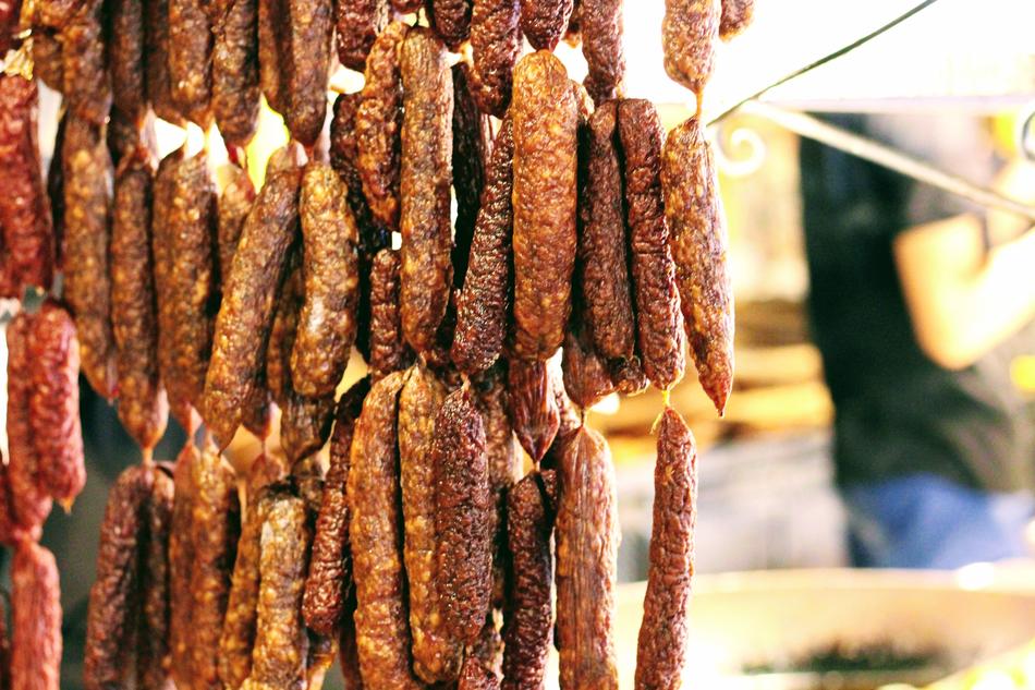fried sausages with spices