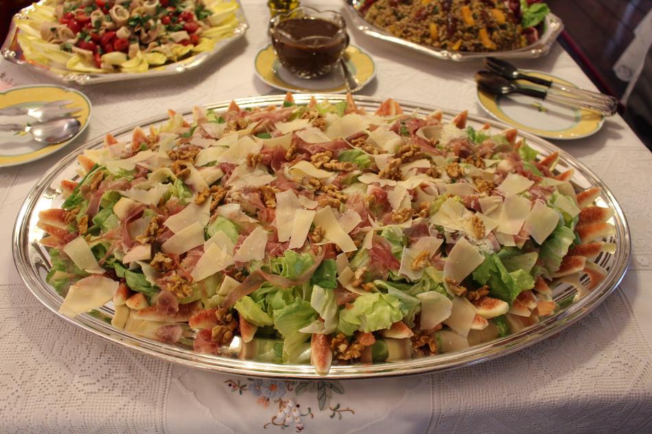 large dish of salad at a restaurant