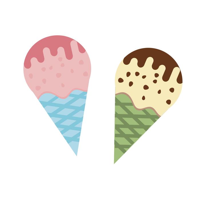 sweet ice cream in a waffle cone drawing