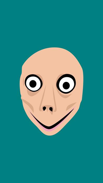 a scary drawing of Momo