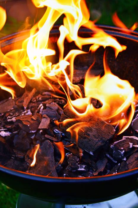 burning embers in the fire