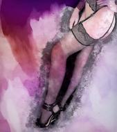 stockings girl background pink