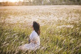 Girl Grass Vietnam