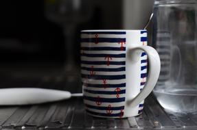 colored striped mug