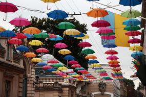 umbrellas are colored the city is beautiful