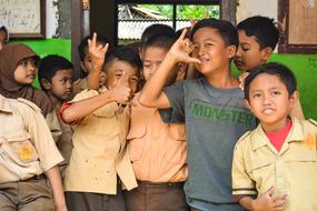 Cheerful asian Kids in School, indonesia