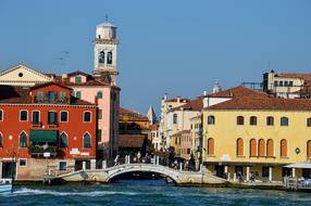 flowery buildings of houses on the sea