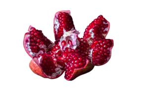 ripe juicy pomegranate on a white background