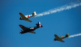 airplane show sky blue view