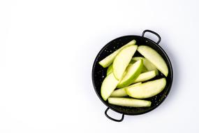 green sliced apples in a plate