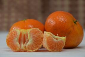 peeled sweet tangerines