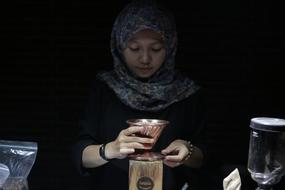 beautiful girl with a bowl in her hand