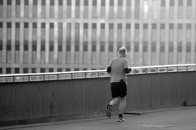 a man running down the street