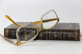 gold glasses book view