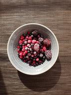 Sweet frozen fruit in a bowl