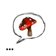 drawing of a red mushroom