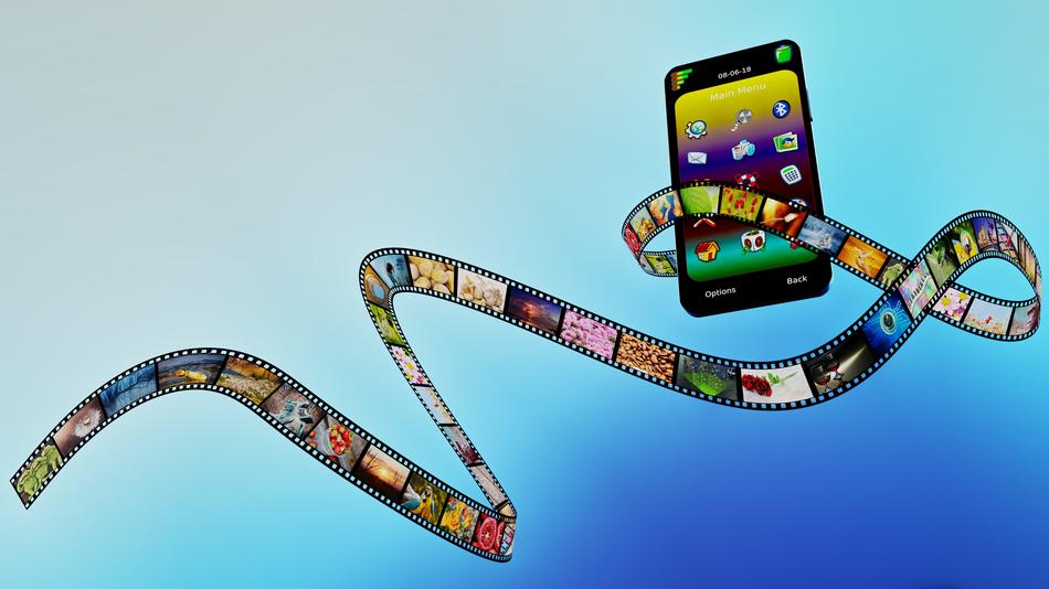 multimedia smartphone photo collage