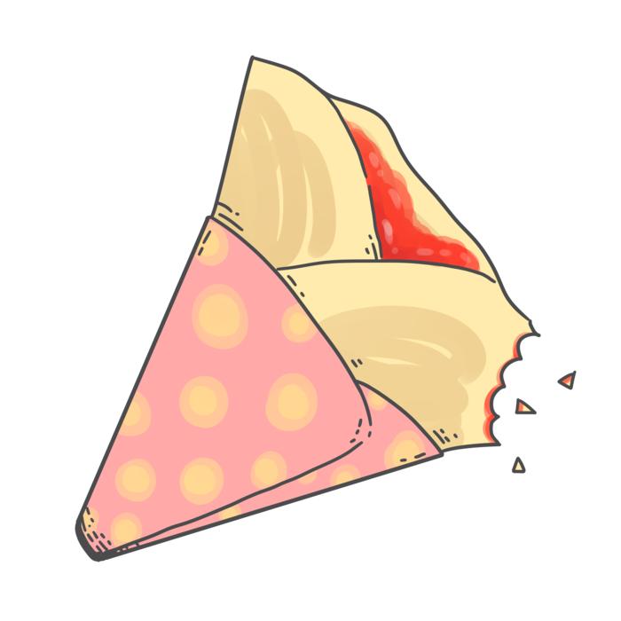 bitten dessert drawing