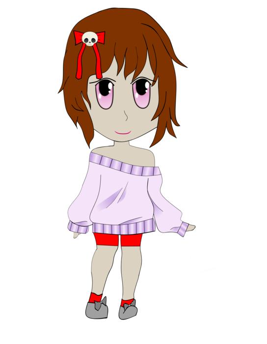 cartoon anime in a sweater