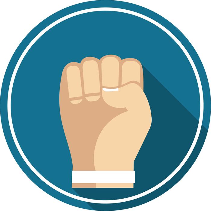 fist up hand symbol power sign