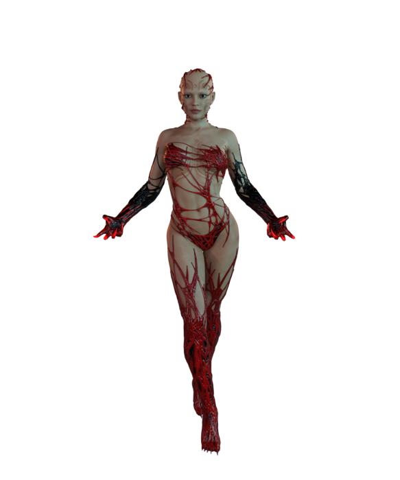 red-suited girl