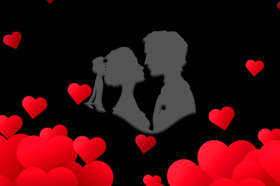 silhouette of people couple view