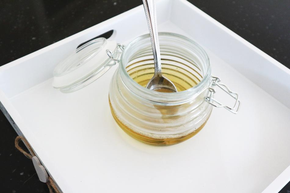 sugar honey in a glass jar
