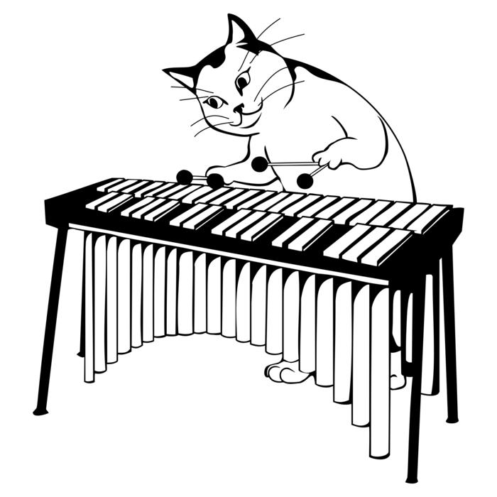 a cat playing a musical instrument